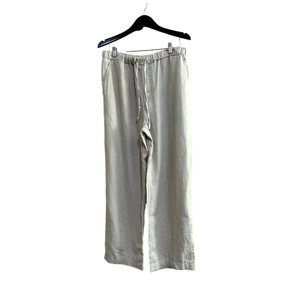 Martin Gordon beige size large linen pants cropped  front & back pockets
